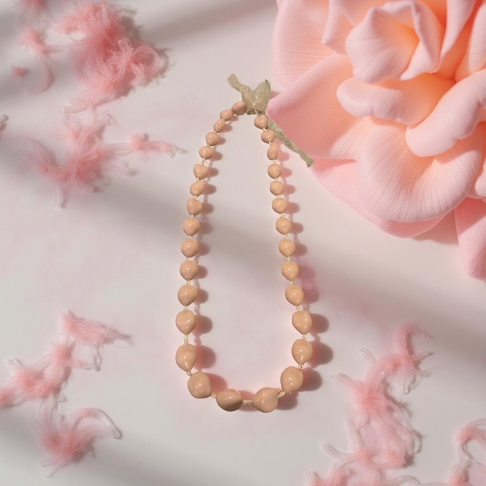 GIANT Pink heart Necklace 44 INCHES long Vintage!!
